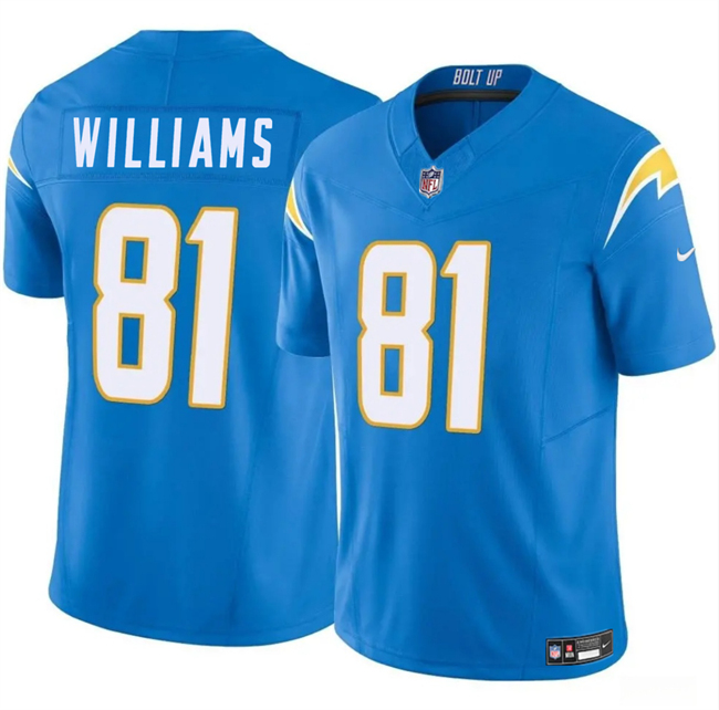 Men's Los Angeles Chargers #81 Mike Williams Blue 2024 F.U.S.E Vapor Limited Stitched Football Jersey