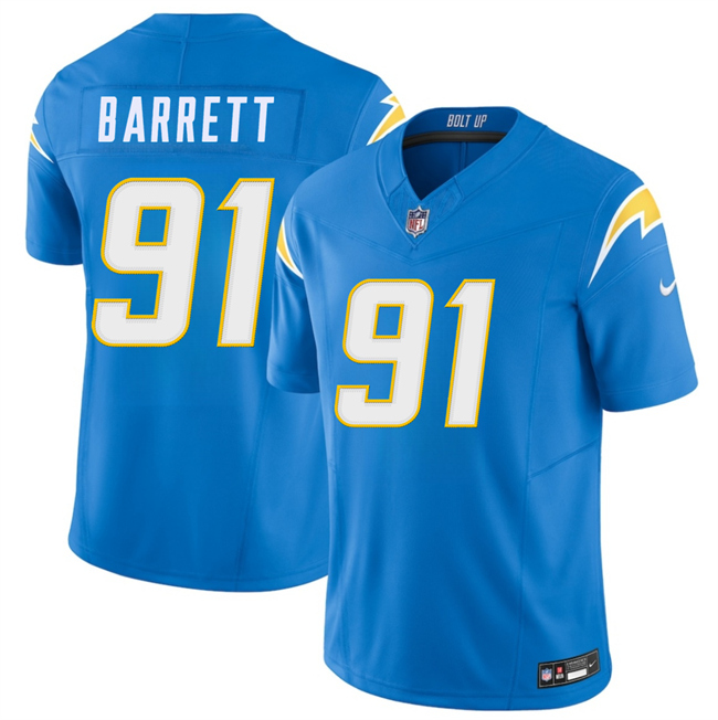 Men's Los Angeles Chargers #91 Nick Barrett Blue 2026 F.U.S.E. Vapor Limited Stitched Football Jersey Men's Los Angeles Chargers #91 Nick Barrett Blue 2026 F.U.S.E. Vapor Limited Stitched Football Jersey