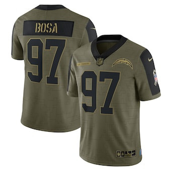 Men's Los Angeles Chargers #97 Joey Bosa Nike Olive 2021 Salute To Service Limited Player Jersey Men's Los Angeles Chargers #97 Joey Bosa Nike Olive 2021 Salute To Service Limited Player Jersey