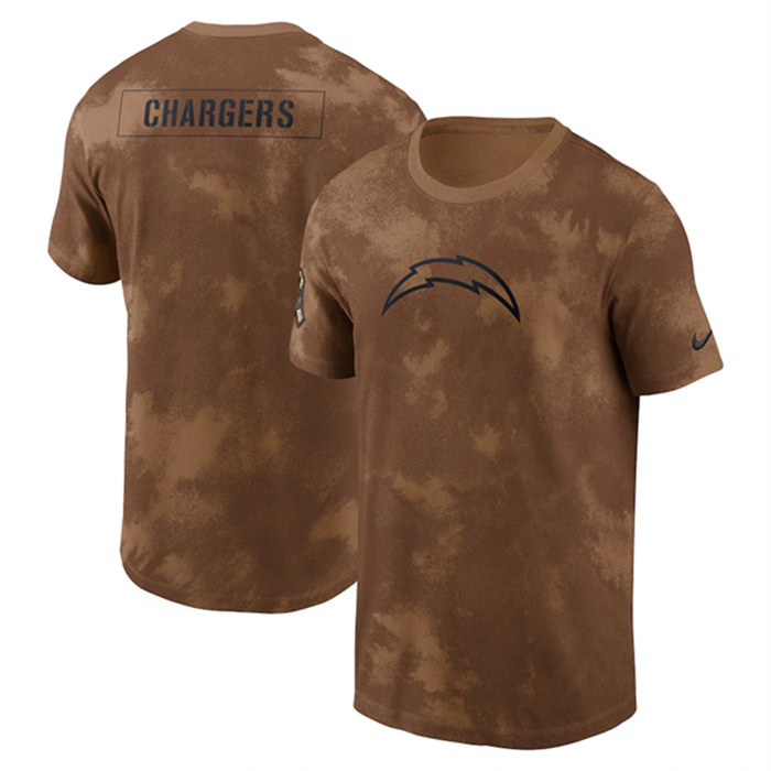 Men's Los Angeles Chargers 2023 Brown Salute To Service Sideline T-Shirt Men's Los Angeles Chargers 2023 Brown Salute To Service Sideline T-Shirt