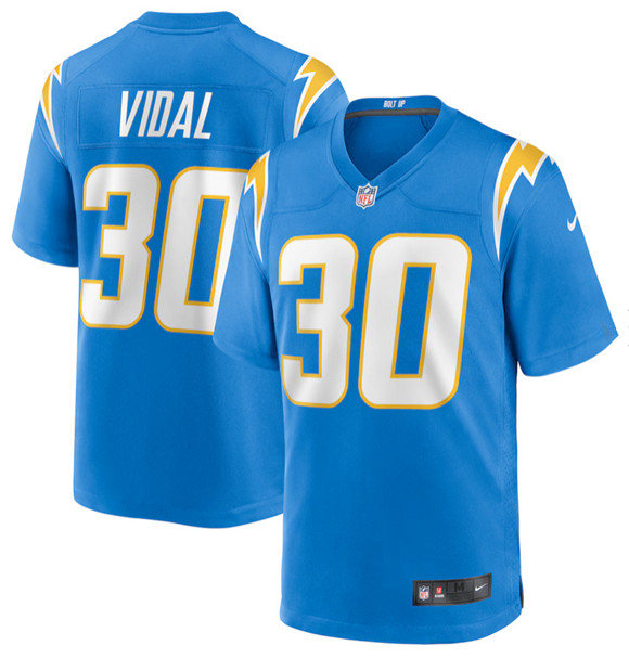 Men's Los Angeles Chargers#30 Kimani Vidal Blue 2025 Stitched Game Jersey
