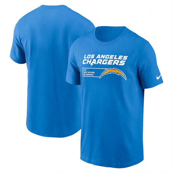 Men's Los Angeles Chargers Blue Division Essential T-Shirt Men's Los Angeles Chargers Blue Division Essential T-Shirt