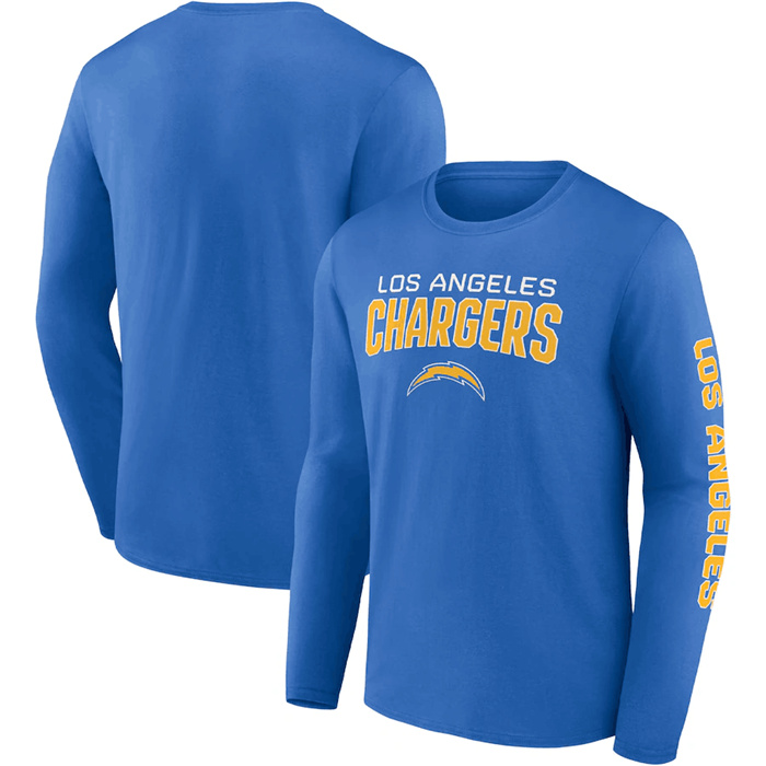 Men's Los Angeles Chargers Blue Go The Distance Long Sleeve T-Shirt Men's Los Angeles Chargers Blue Go The Distance Long Sleeve T-Shirt