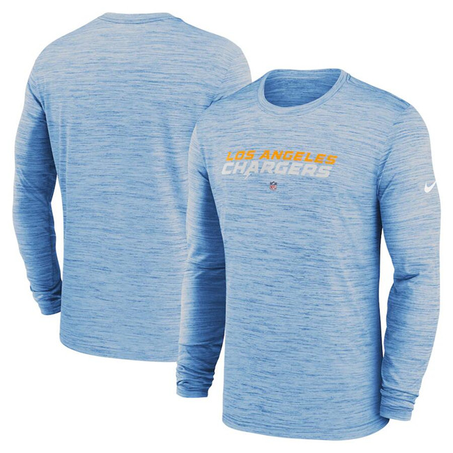 Men's Los Angeles Chargers Blue Sideline Team Velocity Performance Long Sleeve T-Shirt Men's Los Angeles Chargers Blue Sideline Team Velocity Performance Long Sleeve T-Shirt