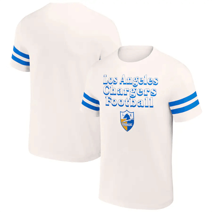 Men's Los Angeles Chargers Cream X Darius Rucker Collection Vintage T-Shirt Men's Los Angeles Chargers Cream X Darius Rucker Collection Vintage T-Shirt