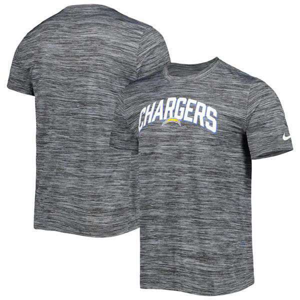 Men's Los Angeles Chargers Heather Gray Sideline Velocity Stack Performance T-Shirt Men's Los Angeles Chargers Heather Gray Sideline Velocity Stack Performance T-Shirt