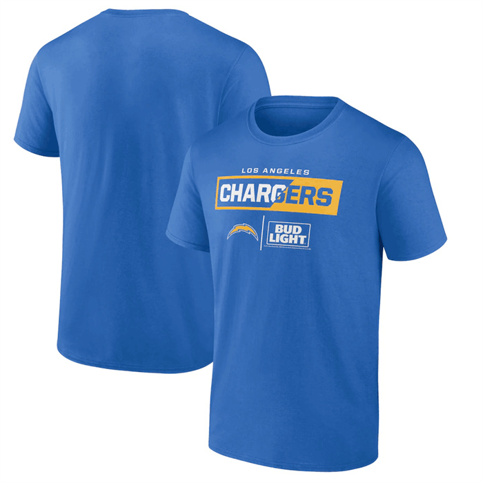 Men's Los Angeles Chargers Light Blue X Bud Light T-Shirt Men's Los Angeles Chargers Light Blue X Bud Light T-Shirt