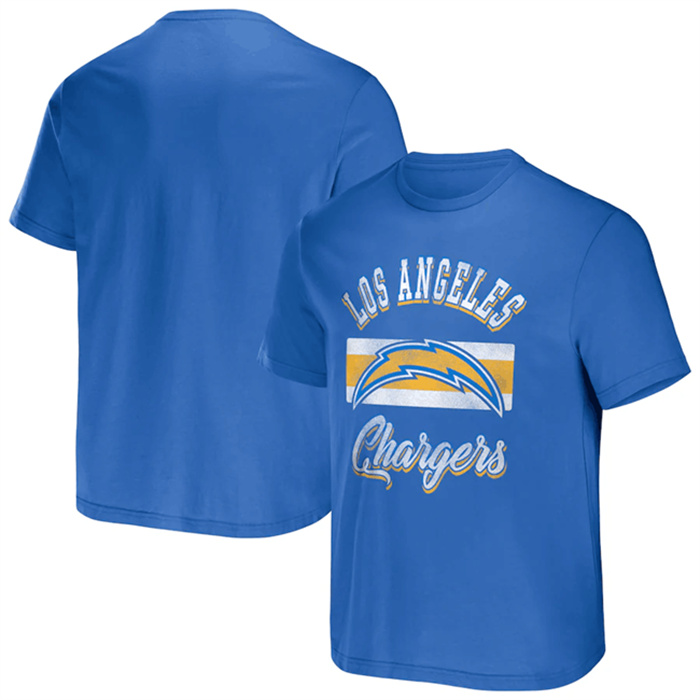 Men's Los Angeles Chargers Light Blue X Darius Rucker Collection Stripe T-Shirt Men's Los Angeles Chargers Light Blue X Darius Rucker Collection Stripe T-Shirt