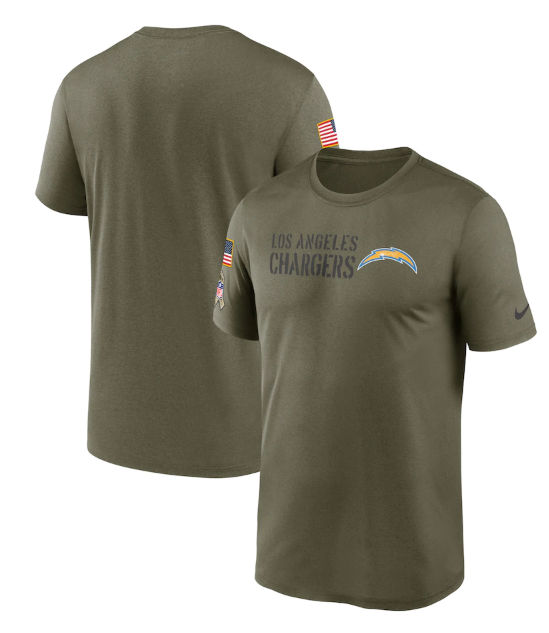 Men's Los Angeles Chargers Olive 2022 Salute To Service Legend Team T-Shirt Men's Los Angeles Chargers Olive 2022 Salute To Service Legend Team T-Shirt