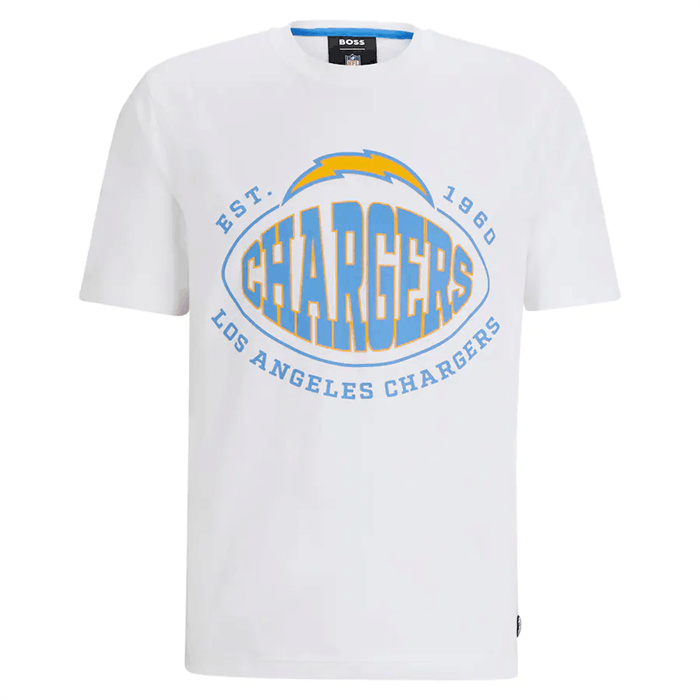 Men's Los Angeles Chargers White BOSS X Trap T-Shirt Men's Los Angeles Chargers White BOSS X Trap T-Shirt
