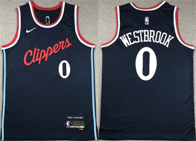 Men's Los Angeles Clippers #0 Russell Westbrook Navy Stitched Jersey Men's Los Angeles Clippers #0 Russell Westbrook Navy Stitched Jersey