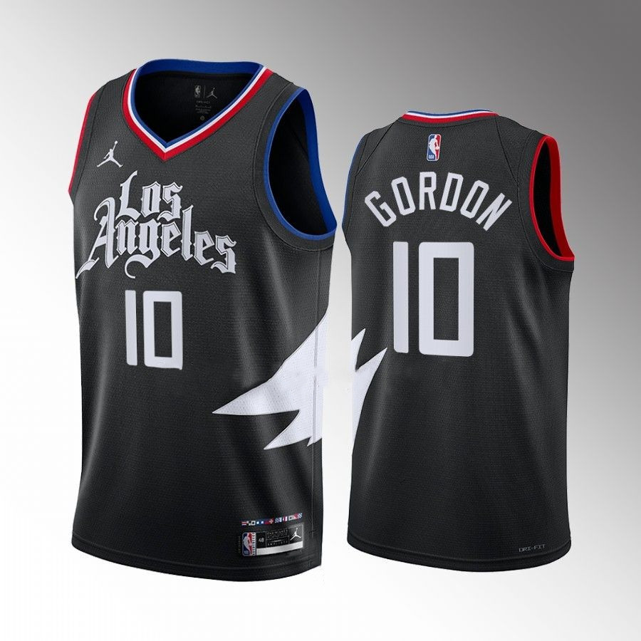 Men's Los Angeles Clippers #10 Eric Gordon Black Statement Edition Stitched Jersey Men's Los Angeles Clippers #10 Eric Gordon Black Statement Edition Stitched Jersey