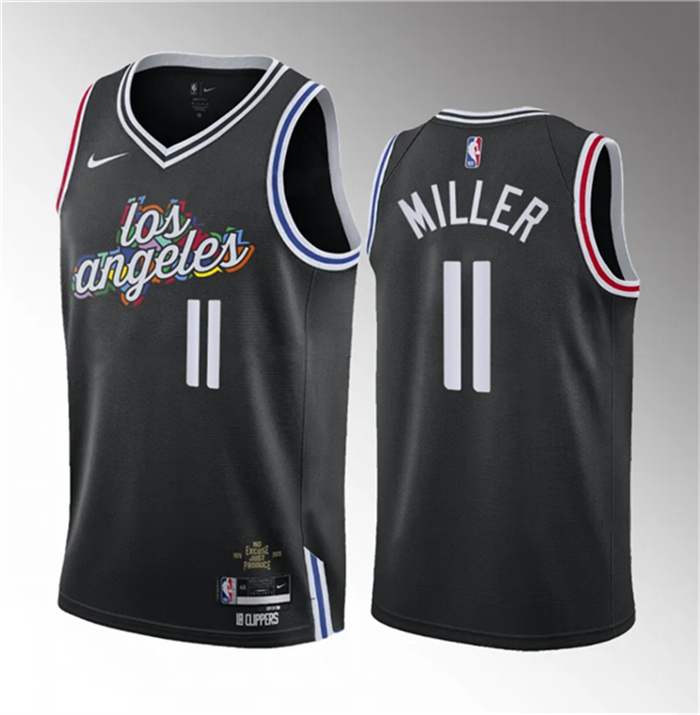 Men's Los Angeles Clippers #11 Jordan Miller Black 2023 Draft City Edition Stitched Jersey Men's Los Angeles Clippers #11 Jordan Miller Black 2023 Draft City Edition Stitched Jersey