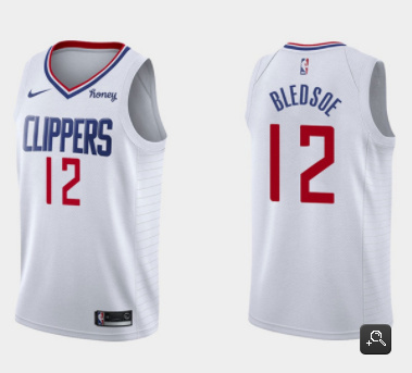 Men's Los Angeles Clippers #12 Eric Bledsoe White Association Edition Stitched Basketball Jersey Men's Los Angeles Clippers #12 Eric Bledsoe White Association Edition Stitched Basketball Jersey