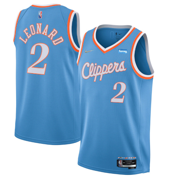 Men's Los Angeles Clippers #2 Kawhi Leonard 2021 22 City Edition Light Blue 75th Anniversary Stitched Basketball Jersey Men's Los Angeles Clippers #2 Kawhi Leonard 2021 22 City Edition Light Blue 75th Anniversary Stitched Basketball Jersey