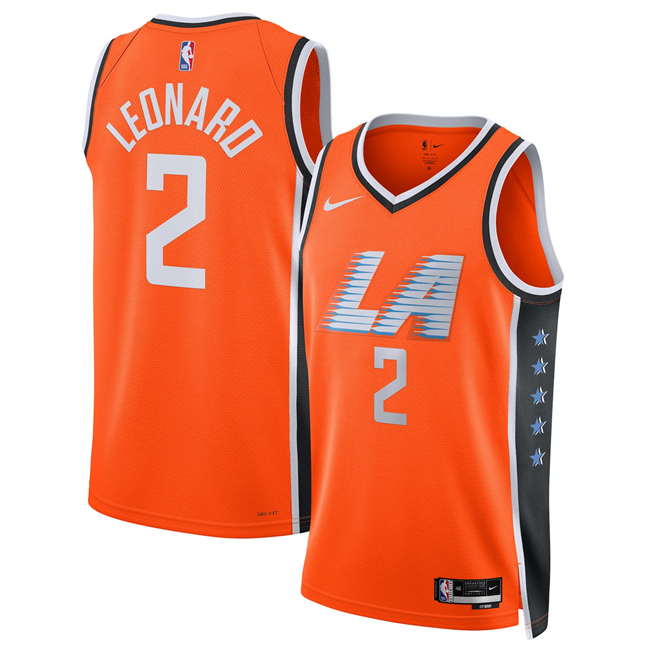 Men's Los Angeles Clippers #2 Kawhi Leonard Orange 2025 26 City Edition Stitched Jersey Men's Los Angeles Clippers #2 Kawhi Leonard Orange 2025 26 City Edition Stitched Jersey