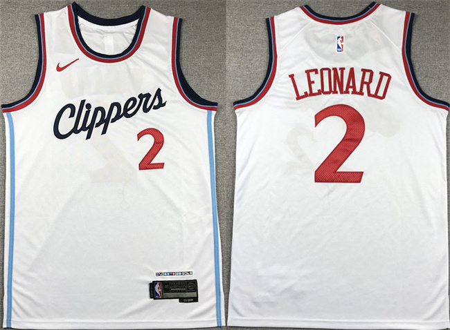 Men's Los Angeles Clippers #2 Kawhi Leonard White Stitched Jersey Men's Los Angeles Clippers #2 Kawhi Leonard White Stitched Jersey