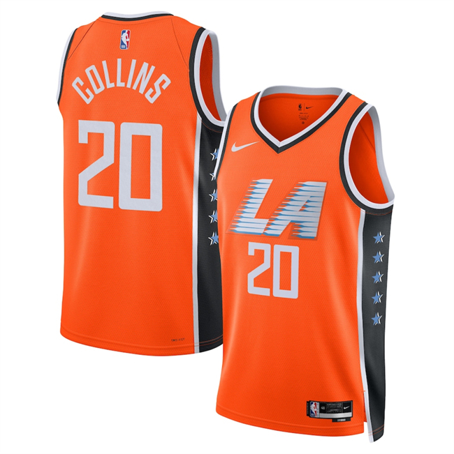 Men's Los Angeles Clippers #20 John Collins Orange 2025 26 City Edition Stitched Jersey Men's Los Angeles Clippers #20 John Collins Orange 2025 26 City Edition Stitched Jersey