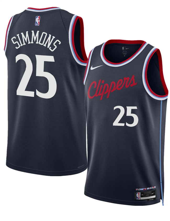 Men's Los Angeles Clippers #25 Ben Simmons Navy 2024 25 Icon Edition Stitched Jersey