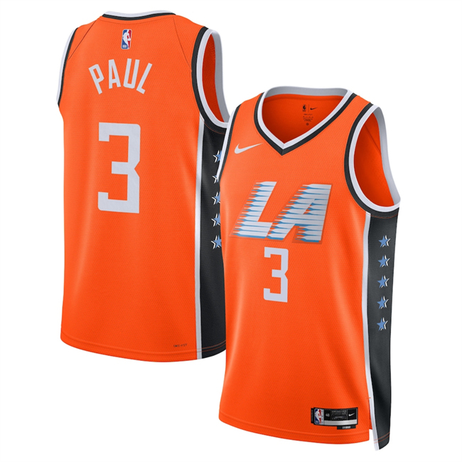 Men's Los Angeles Clippers #3 Chris Paul Orange 2025 26 City Edition Stitched Jersey Men's Los Angeles Clippers #3 Chris Paul Orange 2025 26 City Edition Stitched Jersey