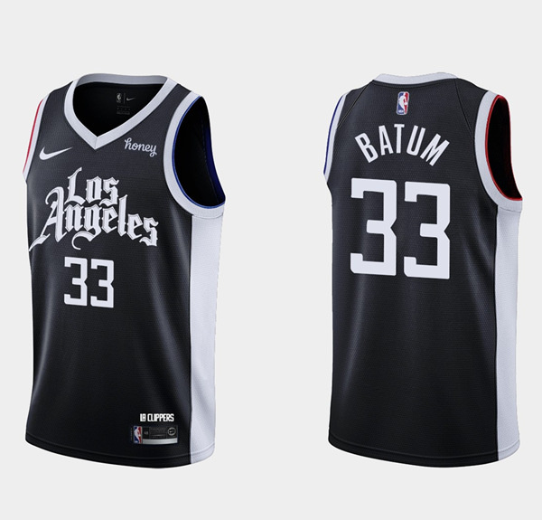 Men's Los Angeles Clippers #33 Nicolas Batum 2020-21 Black City Edition Stitched NBA Jersey Men's Los Angeles Clippers #33 Nicolas Batum 2020-21 Black City Edition Stitched NBA Jersey