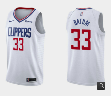 Men's Los Angeles Clippers #33 Nicolas Batum White Association Edition Stitched Basketball Jersey Men's Los Angeles Clippers #33 Nicolas Batum White Association Edition Stitched Basketball Jersey