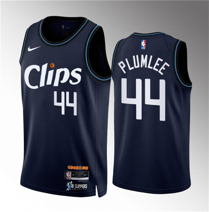 Men's Los Angeles Clippers #44 Mason Plumlee Navy 2023 24 City Edition Stitched Jersey Men's Los Angeles Clippers #44 Mason Plumlee Navy 2023 24 City Edition Stitched Jersey