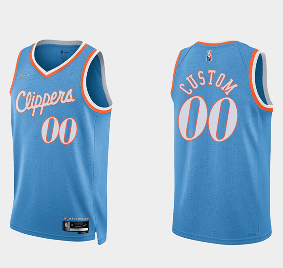 Men's Los Angeles Clippers Active Player Custom 2021 22 Blue 75th Anniversary City Edition Stitched Basketball Jersey Men's Los Angeles Clippers Active Player Custom 2021 22 Blue 75th Anniversary City Edition Stitched Basketball Jersey