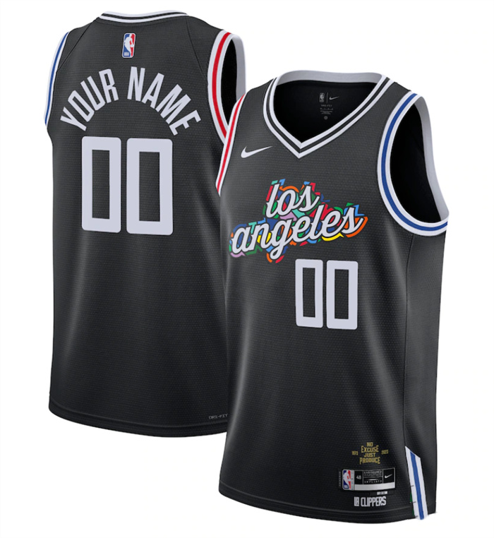 Men's Los Angeles Clippers Active Player Custom 2022 23 Black City Edition Stitched Jersey Men's Los Angeles Clippers Active Player Custom 2022 23 Black City Edition Stitched Jersey