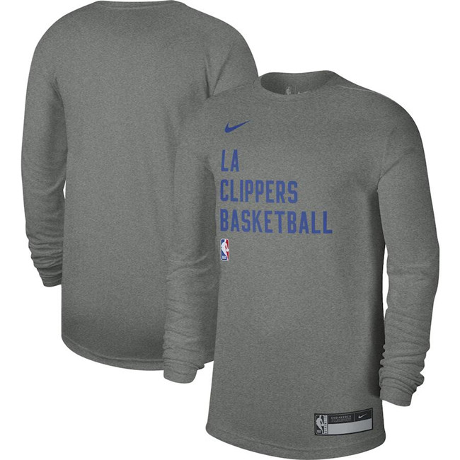 Men's Los Angeles Clippers Heather Gray 2023 24 Legend On-Court Practice Long Sleeve T-Shirt Men's Los Angeles Clippers Heather Gray 2023 24 Legend On-Court Practice Long Sleeve T-Shirt