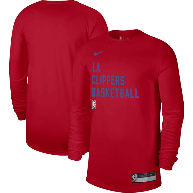 Men's Los Angeles Clippers Red 2023 24 Legend On-Court Practice Long Sleeve T-Shirt Men's Los Angeles Clippers Red 2023 24 Legend On-Court Practice Long Sleeve T-Shirt