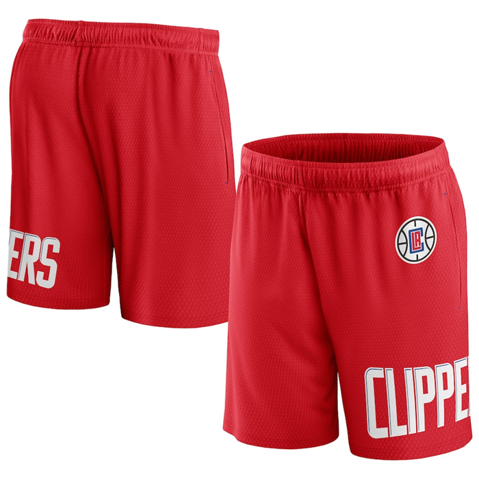 Men's Los Angeles Clippers Red Free Throw Mesh Shorts Men's Los Angeles Clippers Red Free Throw Mesh Shorts