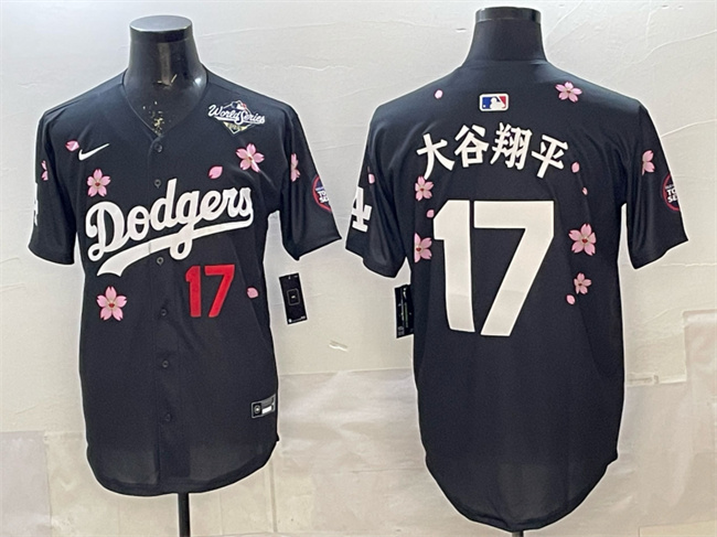 Men's Los Angeles Dodgers #17 大谷翔平 Black 2025 World Series Patch Tokyo Series Limited Stitched Baseball Jersey Men's Los Angeles Dodgers #17 大谷翔平 Black 2025 World Series Patch Tokyo Series Limited Stitched Baseball Jersey