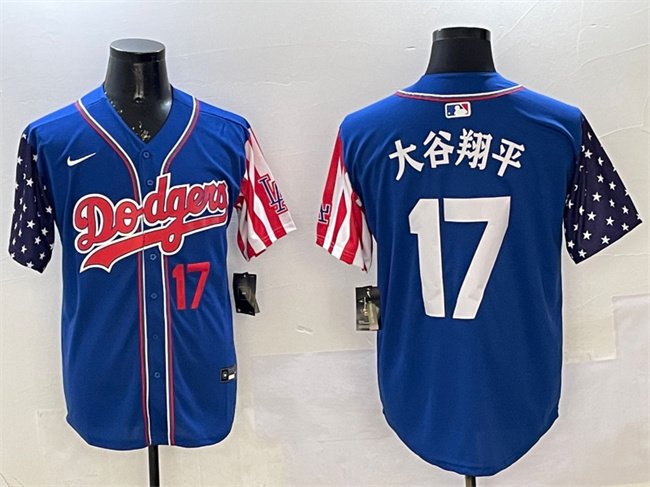 Men's Los Angeles Dodgers #17 大谷翔平 Royal Limited Stitched Baseball Jersey