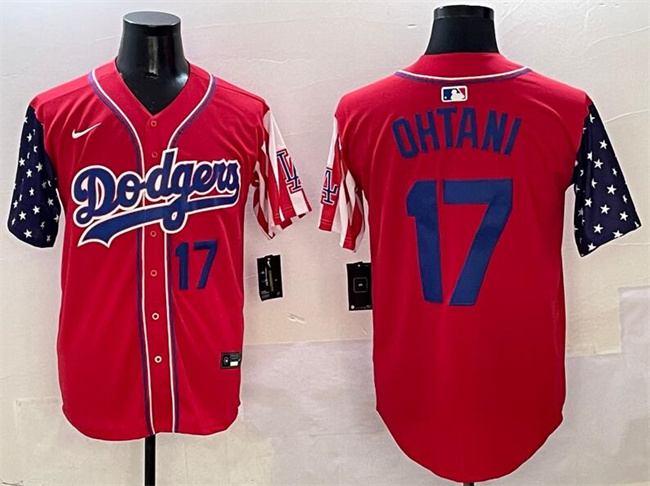 Men's Los Angeles Dodgers #17 Shohei Ohtani Red Limited Stitched Baseball Jersey