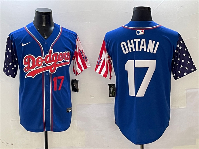 Men's Los Angeles Dodgers #17 Shohei Ohtani Royal Limited Stitched Baseball Jersey