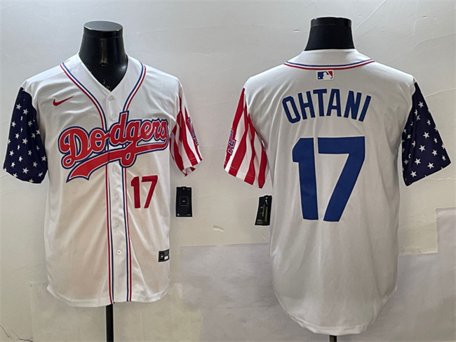 Men's Los Angeles Dodgers #17 Shohei Ohtani White Limited Stitched Baseball Jersey