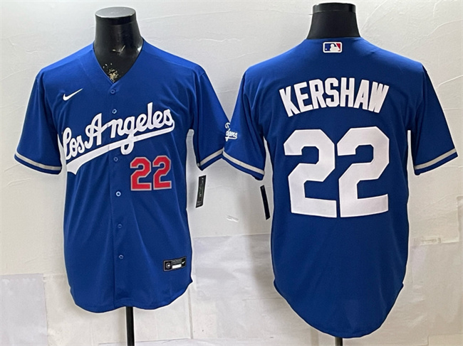 Men's Los Angeles Dodgers #22 Clayton Kershaw Royal Alternate Stadium Stitched Baseball Jersey Men's Los Angeles Dodgers #22 Clayton Kershaw Royal Alternate Stadium Stitched Baseball Jersey