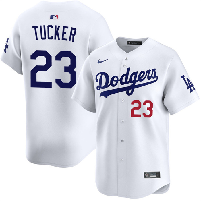 Men's Los Angeles Dodgers #23 Kyle Tucker White 2026 Home Limited Stitched Baseball Jersey Men's Los Angeles Dodgers #23 Kyle Tucker White 2026 Home Limited Stitched Baseball Jersey
