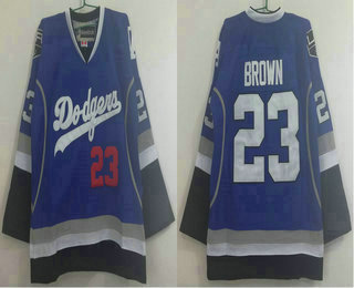 Men's Los Angeles Dodgers #23 and Los Angeles Kings #23 Dustin Brown Blue Stitched NHL Reebok Hockey Jersey Men's Los Angeles Dodgers #23 and Los Angeles Kings #23 Dustin Brown Blue Stitched NHL Reebok Hockey Jersey