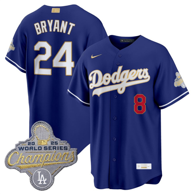 Men's Los Angeles Dodgers #24 Kobe Bryant Royal 2026 Alternate Gold Collection Stadium Stitched Baseball Jersey Men's Los Angeles Dodgers #24 Kobe Bryant Royal 2026 Alternate Gold Collection Stadium Stitched Baseball Jersey