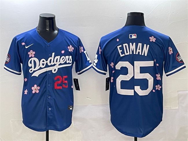 Men-27s-Los-Angeles-Dodgers--2325-Tommy-Edman-Royal-2025-Tokyo-Series-Limited-Stitched-Baseball-Jersey-024-99054