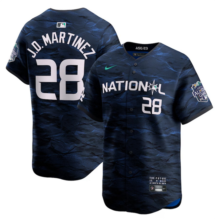 Men's Los Angeles Dodgers #28 J.D. Martinez Royal 2023 All-Star Cool Base Stitched Jersey