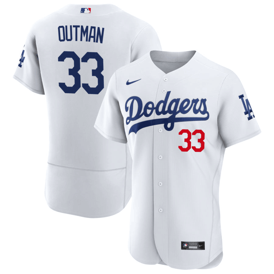 Men's Los Angeles Dodgers #33 James Outman  Flex Base Vargas blue Stitched Baseball Jersey