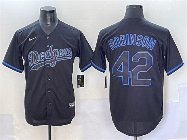 Men's Los Angeles Dodgers #42 Jackie Robinson Black Fashion Stitched Baseball Jersey Men's Los Angeles Dodgers #42 Jackie Robinson Black Fashion Stitched Baseball Jersey