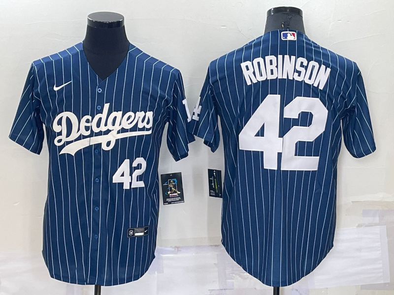 Men's Los Angeles Dodgers #42 Jackie Robinson Navy Cool Base Stitched Jerseys