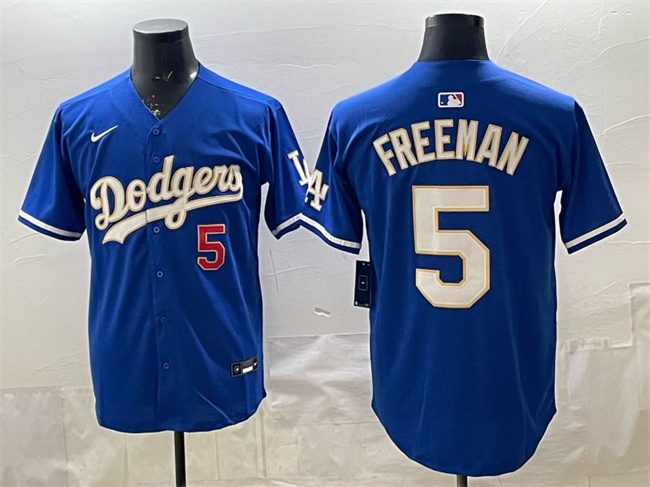 Men's Los Angeles Dodgers #5 Freddie Freeman Royal Limited Stitched Baseball Jersey Men's Los Angeles Dodgers #5 Freddie Freeman Royal Limited Stitched Baseball Jersey