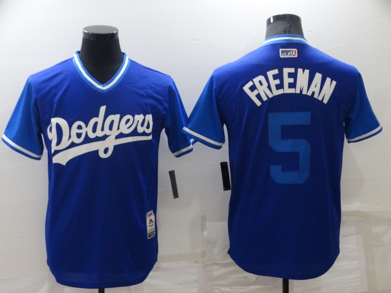 Men's Los Angeles Dodgers #5 Freddie Freeman Royal Stitched Baseball JerseyS