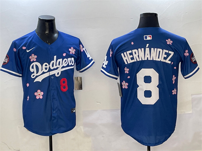 Men's Los Angeles Dodgers #8 Enrique Hernández Royal 2025 Tokyo Series Limited Stitched Baseball Jersey