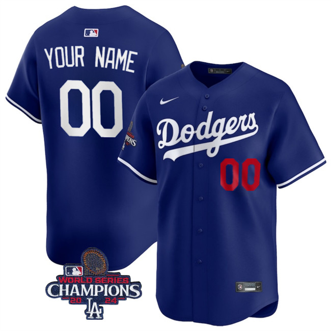 Men's Los Angeles Dodgers Active Player Cuatom Royal 2024 World Series Champions Alternate Limited Stitched Baseball Jersey Men's Los Angeles Dodgers Active Player Cuatom Royal 2024 World Series Champions Alternate Limited Stitched Baseball Jersey